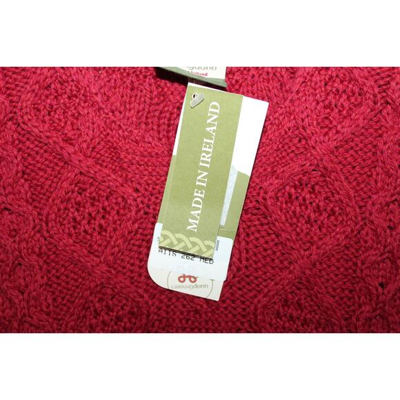 NWT Carraig Donn Cable Knit Wool Cap Sleeve Dress Red Girl's Size Medium H12020 - Picture 6 of 11